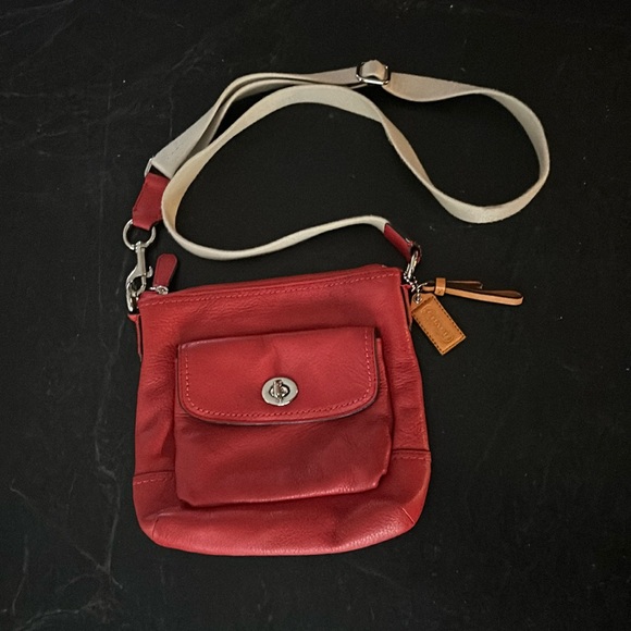 Coach Handbags - Coach Park Leather Swingpack Vermillion Red Orange Hang Tag Crossbody Travel